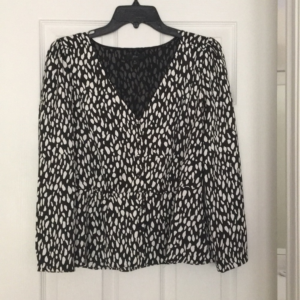 Beautiful J. Crew Spotted Blouse
